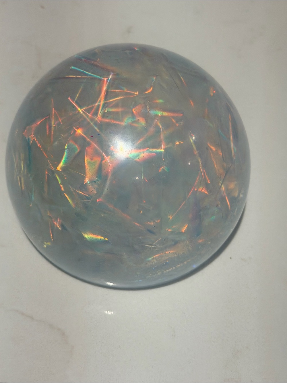 Iridescent Opal Resin Decorative paperweight- large 4 in
